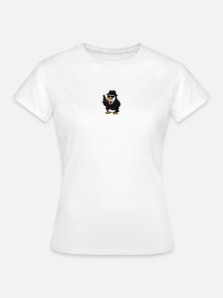 Pinguin-Spion im Smoking - Frauen T-Shirt - Weiß