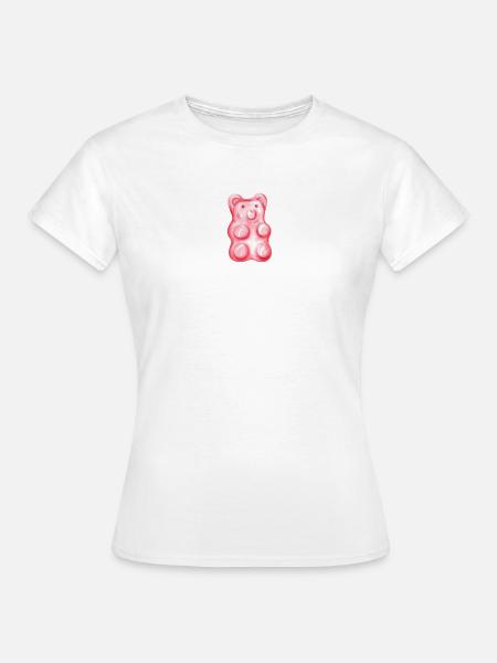 Gummibärchen rosa Aquarell - Frauen T-Shirt - Weiß