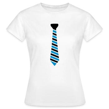 krawatte - Frauen T-Shirt - Weiß - Vorne - AI Model Female 172 dark (172cm)