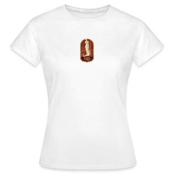 Badge retro, Paris France est ma ville natale - T-shirt Femme - blanc - Devant - AI Model Female 172 dark (172cm)