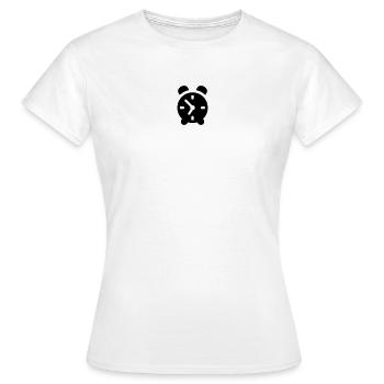 Alarm clock stand up graphic icon symbol sign - Women's T-Shirt - white - Front - AI Model Female 172 dark (172cm)