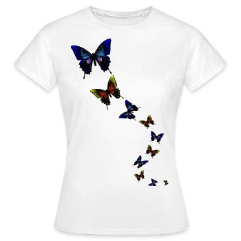 Schmetterlings Formation by Lola - Frauen T-Shirt - Weiß - Vorne - AI Model Female 172 dark (172cm)