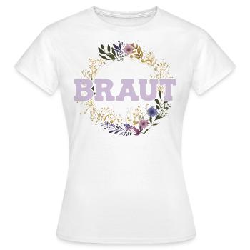 Braut - JGA Gruppenshirt Frauen Floral Design - Frauen T-Shirt - Weiß - Vorne - AI Model Female 172 dark (172cm)