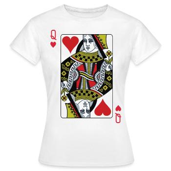 HERZ DAME. Fasching Karneval Kostüm Spielkarte - Frauen T-Shirt - Weiß - Vorne - AI Model Female 172 dark (172cm)