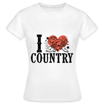 j aime la country musique - T-shirt Femme - blanc - Devant - AI Model Female 172 dark (172cm)