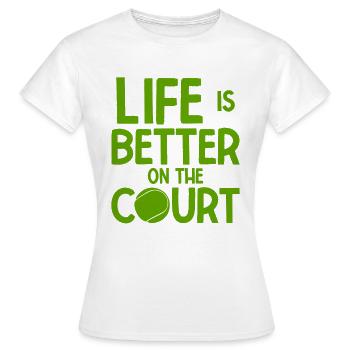 Tennisplatz Spruch Für Tennis - Frauen T-Shirt - Weiß - Vorne - AI Model Female 172 dark (172cm)