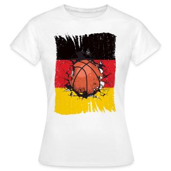 Basketball Team Deutschlandfahne Deutschlandflagge - Frauen T-Shirt - Weiß - Vorne - AI Model Female 172 dark (172cm)