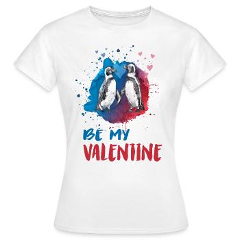Be my Valentine Pinguine - Frauen T-Shirt - Weiß - Vorne - AI Model Female 172 dark (172cm)