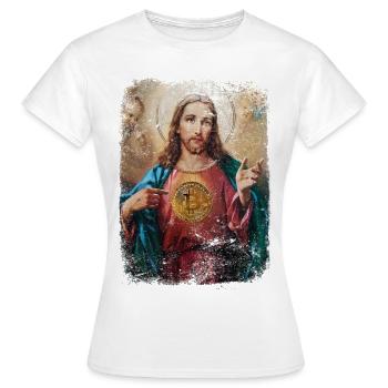 En crypto, nous faisons confiance à Jesus Bitcoin BTC HODL trader - T-shirt Femme - blanc - Devant - AI Model Female 172 dark (172cm)