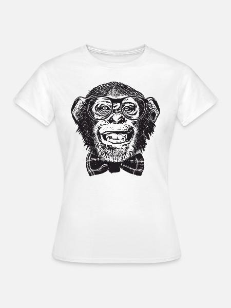Affe Nerd - Frauen T-Shirt - Weiß