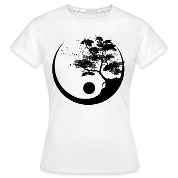 Tree Ying Yang - Women's T-Shirt - white - Front - AI Model Female 172 dark (172cm)