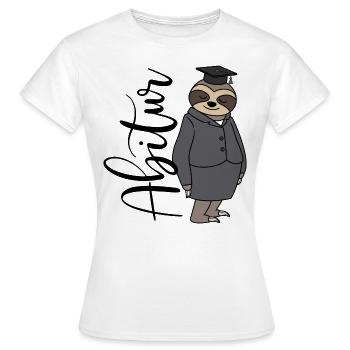 Abschluss Faultier Frau Abi Schulabschluss Abitur - Frauen T-Shirt - Weiß - Vorne - AI Model Female 172 dark (172cm)