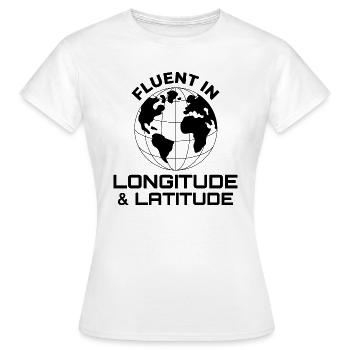 Fließend Längengrad Breitengrad GIS Globus - Frauen T-Shirt - Weiß - Vorne - AI Model Female 172 dark (172cm)