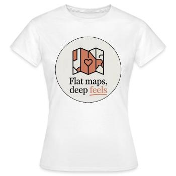 Flache Karten Deep Feels Geografie Kartografie - Frauen T-Shirt - Weiß - Vorne - AI Model Female 172 dark (172cm)
