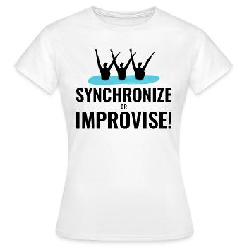 Synchronschwimmen Improvisieren Team Schwimmer Humor - Frauen T-Shirt - Weiß - Vorne - AI Model Female 172 dark (172cm)
