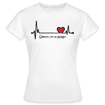 Design für Pflegekräfte - Geboren, um zu pflegen - Frauen T-Shirt - Weiß - Vorne - AI Model Female 172 dark (172cm)