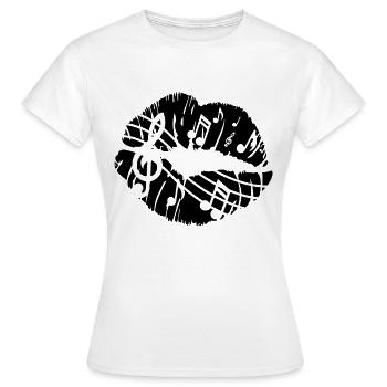 Musical notes Kussmund - Women's T-Shirt - white - Front - AI Model Female 172 dark (172cm)