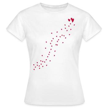 Coeurs rouges - T-shirt Femme - blanc - Devant - AI Model Female 172 dark (172cm)