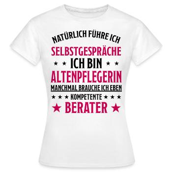 Altenpflegerin Engel Job Lustiger Spruch Geschenk - Frauen T-Shirt - Weiß - Vorne - AI Model Female 172 dark (172cm)