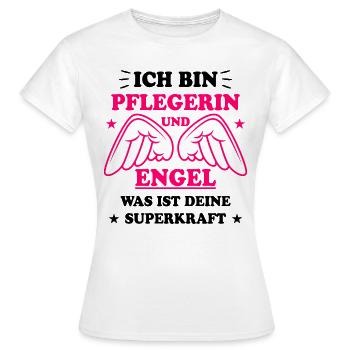 Pflegerin Pflege Lustiger Spruch Krank Geschenk - Frauen T-Shirt - Weiß - Vorne - AI Model Female 172 dark (172cm)