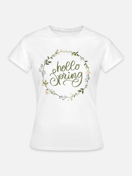 Hello Spring - Frauen T-Shirt - Weiß
