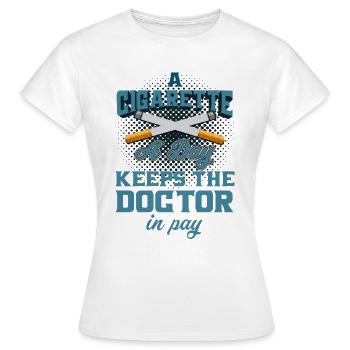 Fumeur fumeur cigarette cadeau - T-shirt Femme - blanc - Devant - AI Model Female 172 dark (172cm)