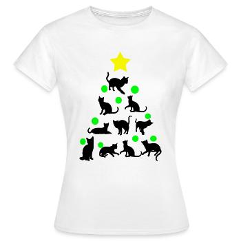 Kitty Xmas - Women's T-Shirt - white - Front - AI Model Female 172 dark (172cm)