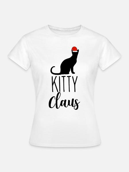 Weihnachts Katze - Frauen T-Shirt - Weiß