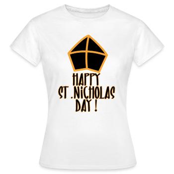 Joyeuse Saint-Nicolas - T-shirt Femme - blanc - Devant - AI Model Female 172 dark (172cm)