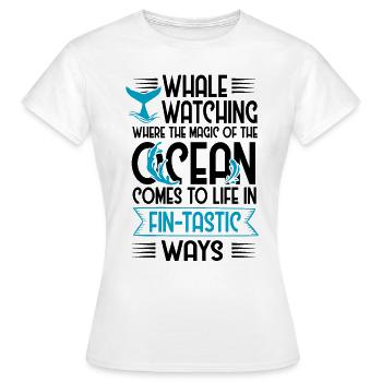 Orca Beobachtung für Buckelwale und Meerwale - Frauen T-Shirt - Weiß - Vorne - AI Model Female 172 dark (172cm)