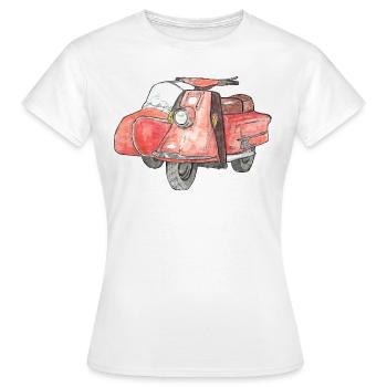 Vintage scooter avec side-car - T-shirt Femme - blanc - Devant - AI Model Female 172 dark (172cm)