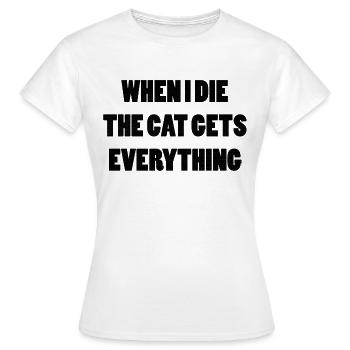 Katze Katzendame Katzen lustige Sprueche Kätzchen - Frauen T-Shirt - Weiß - Vorne - AI Model Female 172 dark (172cm)