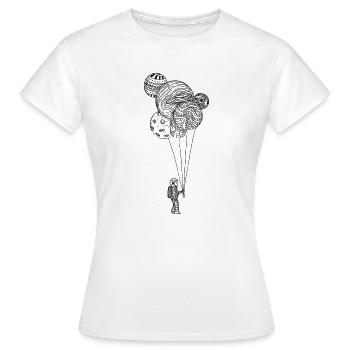 Astronaut Ballon - Frauen T-Shirt - Weiß - Vorne - AI Model Female 172 dark (172cm)