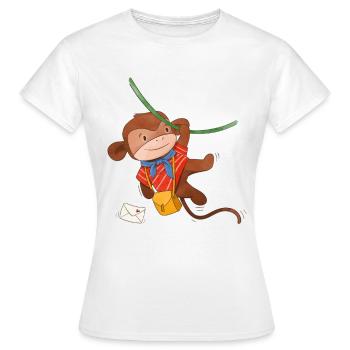 Singe Singe Chimpanzé Facteur Enfants Motifs - T-shirt Femme - blanc - Devant - AI Model Female 172 dark (172cm)