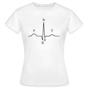 Complexe d'électrocardiogramme pour médecin, infirmière, ambulancier - T-shirt Femme - blanc - Devant - AI Model Female 172 dark (172cm)