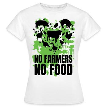 Pas d’agriculteurs pas de nourriture, et animal de ferme, agriculture, ferme - T-shirt Femme - blanc - Devant - AI Model Female 172 dark (172cm)