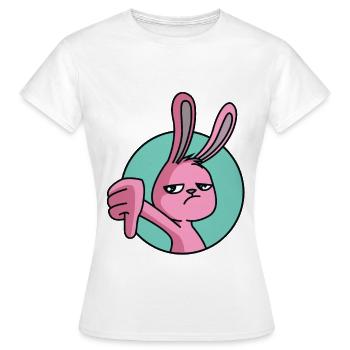 Hase Daumen Runter - Frauen T-Shirt - Weiß - Vorne - AI Model Female 172 dark (172cm)