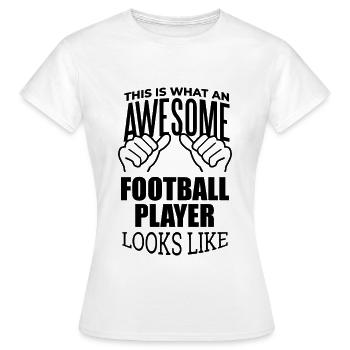 Football Football Football - T-shirt Femme - blanc - Devant - AI Model Female 172 dark (172cm)