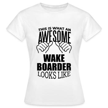 Wakeboarding - Frauen T-Shirt - Weiß - Vorne - AI Model Female 172 dark (172cm)