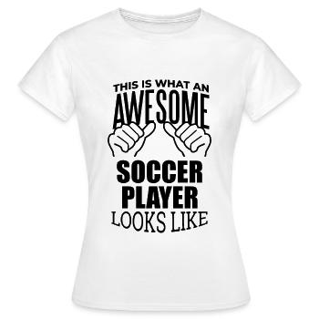Soccer Soccer Soccer - Women's T-Shirt - white - Front - AI Model Female 172 dark (172cm)