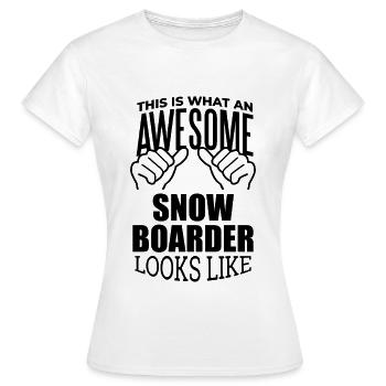 Snowboarden Snowboarden Snowboarden Snowboarden - Frauen T-Shirt - Weiß - Vorne - AI Model Female 172 dark (172cm)
