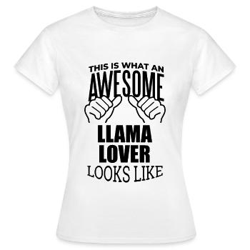 Llama Llama Llama - T-shirt Femme - blanc - Devant - AI Model Female 172 dark (172cm)