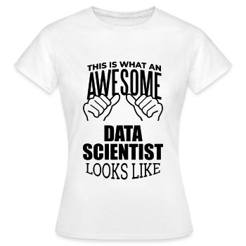 Science des données Science des données Science des données Science des données - T-shirt Femme - blanc - Devant - AI Model Female 172 dark (172cm)