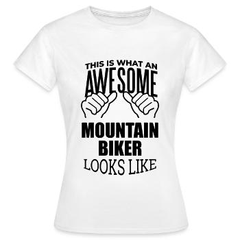 Mountain Bike Mountain Bike Mountain Bike - Women's T-Shirt - white - Front - AI Model Female 172 dark (172cm)