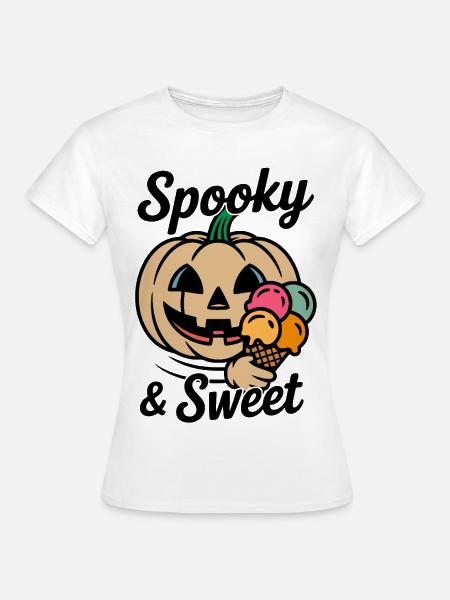 Kürbis mit Eiscreme Cartoon - Frauen T-Shirt - Weiß