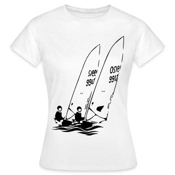 ILCA Dériveurs laser à voile dans la régate - T-shirt Femme - blanc - Devant - AI Model Female 172 dark (172cm)