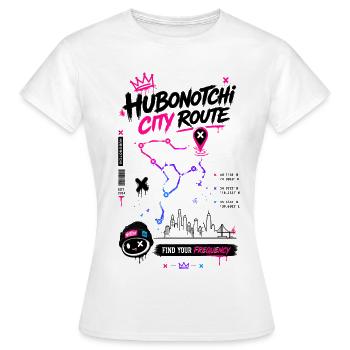 Hubonotchi Neon City Route Frequenz - Frauen T-Shirt - Weiß - Vorne - AI Model Female 172 dark (172cm)