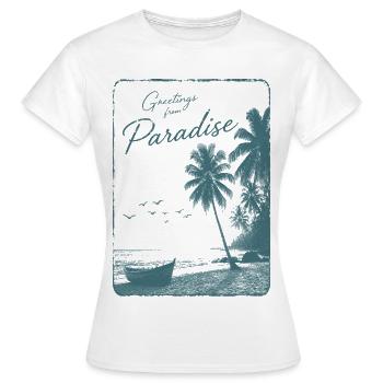 Grüße aus Retro Paradise - Frauen T-Shirt - Weiß - Vorne - AI Model Female 172 dark (172cm)