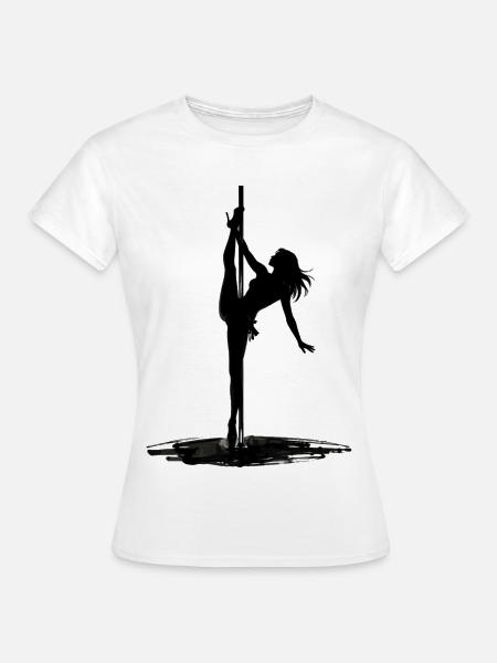 Pole Dance Silhouette – Ästhetische Kunst - Frauen T-Shirt - Weiß