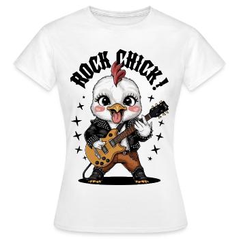 Rock Chick - Women's T-Shirt - white - Front - AI Model Female 172 dark (172cm)